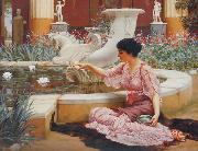 John William Godward A Pompeian Garden oil on canvas